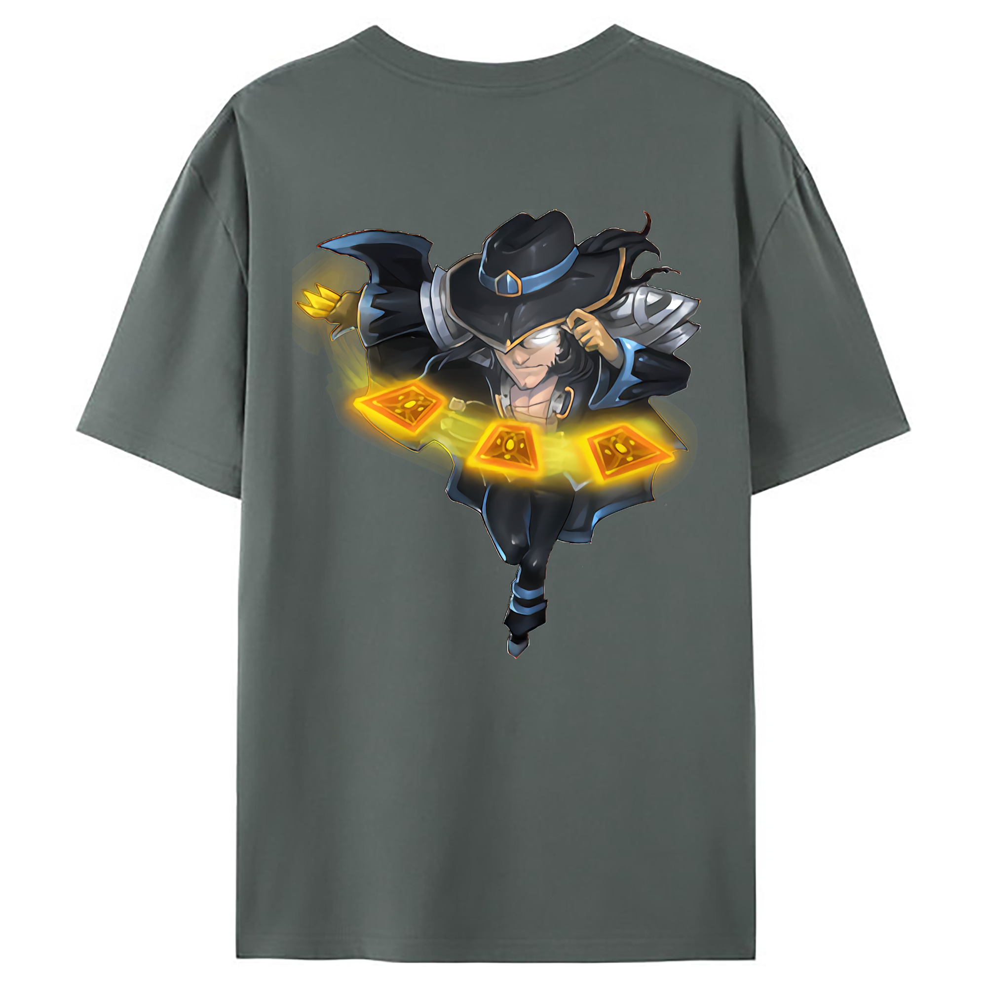 （画像用） リーグ・オブ・レジェンド League of Legends LOL 綿100％ メンズ半袖Tシャツ（バックプリント） 通気性